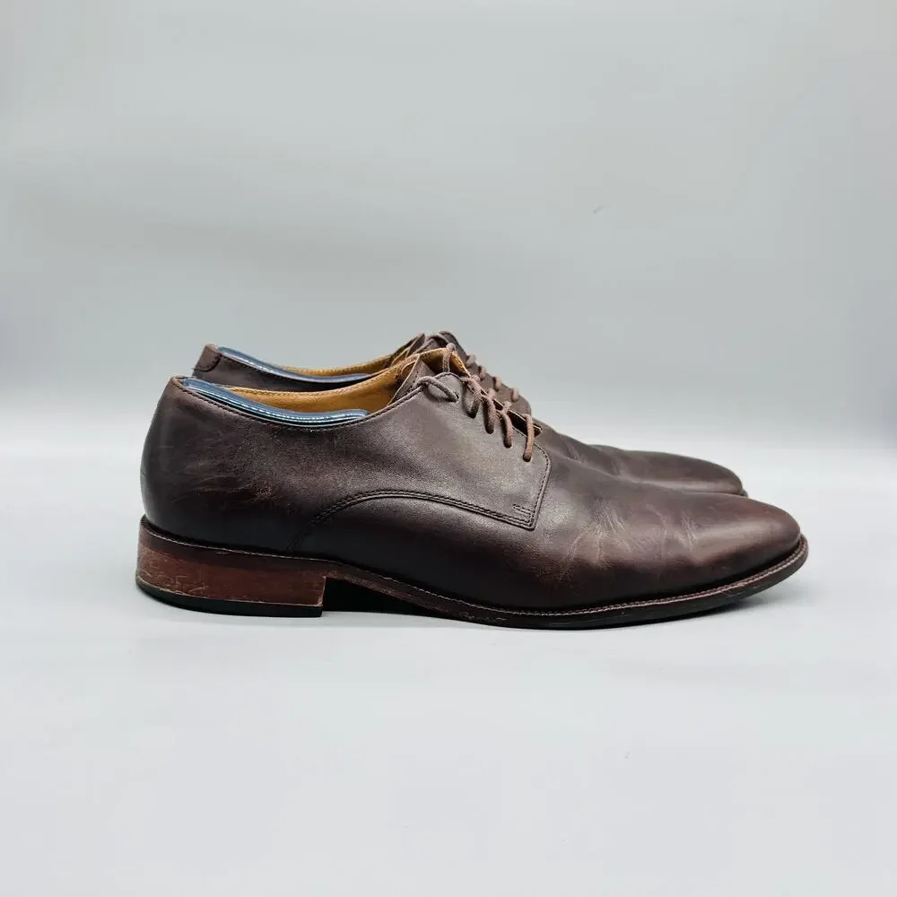 Cole Haan Shoes Mens 12 Brown Leather Derby Oxford Lace Up Dress Almond Toe